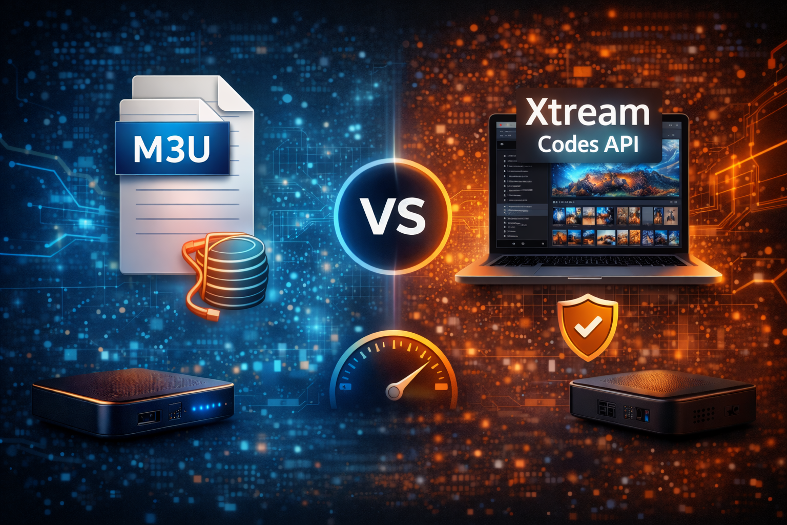 مقارنة M3U وXtream Codes